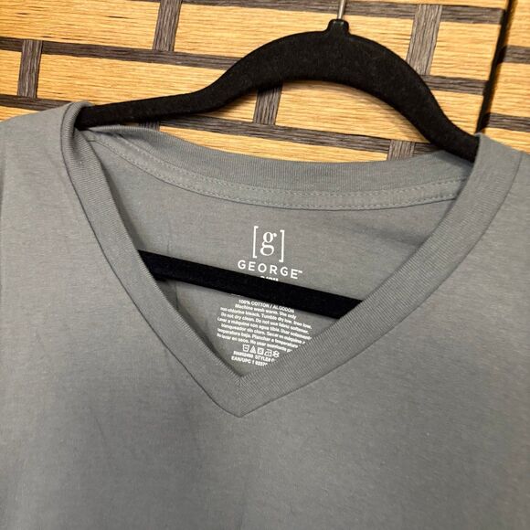 George Gray And Black Longer Length V Neck Shirts Size Small - Picture 3 of 4